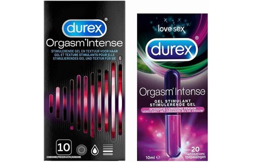 Durex - Condoom Orgasm Intense 10 stuks - Stimulerende Glijmiddel Intense Orgasm 10ml
