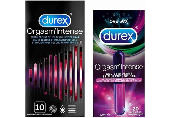 Durex - Condoom Orgasm Intense 10 stuks - Stimulerende Glijmiddel Intense Orgasm 10ml