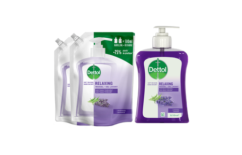 Dettol - Refill Relaxing Lavender 2x500ML - Relaxing Lavender 1x250ML - Voordeelverpakking