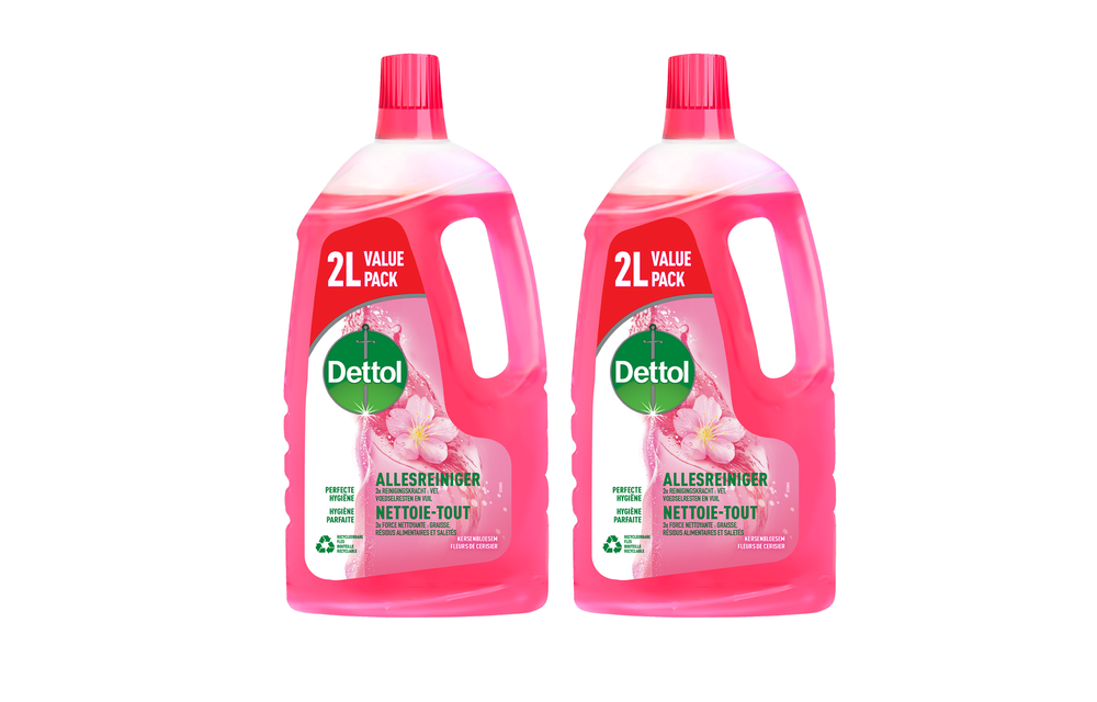 Dettol Power & Fresh Allesreiniger Kersenbloesem – 2x 2 Liter – 4 Liter