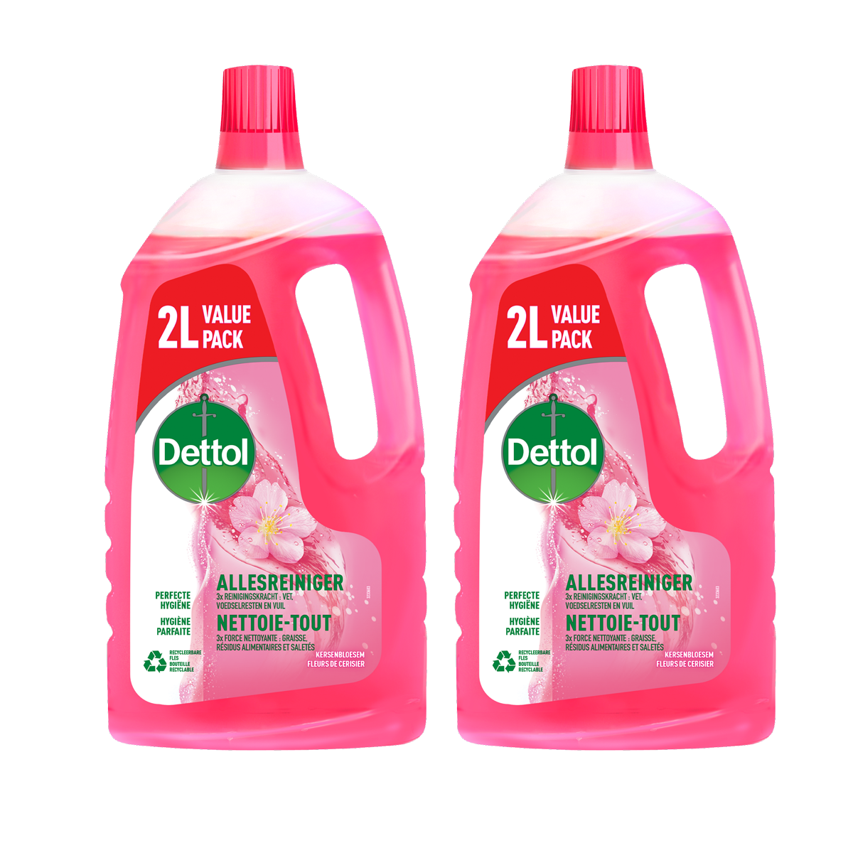 Dettol Power & Fresh Allesreiniger Kersenbloesem – 2x 2 Liter – 4 Liter