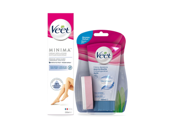 Veet - Pure - Gevoelige huid - Ontharingscreme Gevoelig Minima 100ML - In Shower Crème Sensitive 150ML