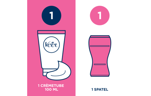 Veet - Pure - Gevoelige huid - Ontharingscreme Gevoelig Minima 100ML - In Shower Crème Sensitive 150ML