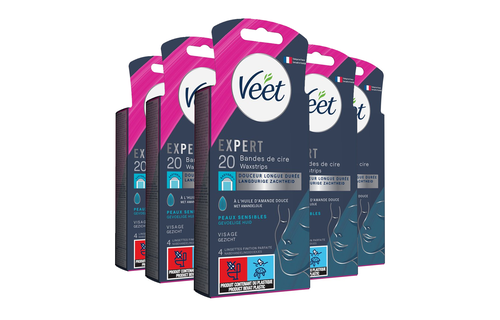 Veet - Expert - Koude Wasstrips - Gezicht 20st - 5 stuks - Voordeelverpakking