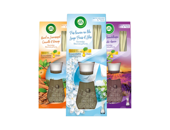 Air Wick - Reeds Essential Oils - Lavender &amp; Cinnamon &amp; Orange &amp; Soft Cotton -  33ML x 3 - Voordeelverpakking