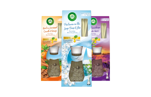 Air Wick - Reeds Essential Oils - Lavender & Cinnamon & Orange & Soft Cotton -  33ML x 3 - Voordeelverpakking