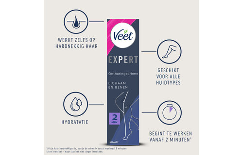 Veet - Expert - Ontharingscreme Benen 200ml - 4 stuks - Voordeelverpakking