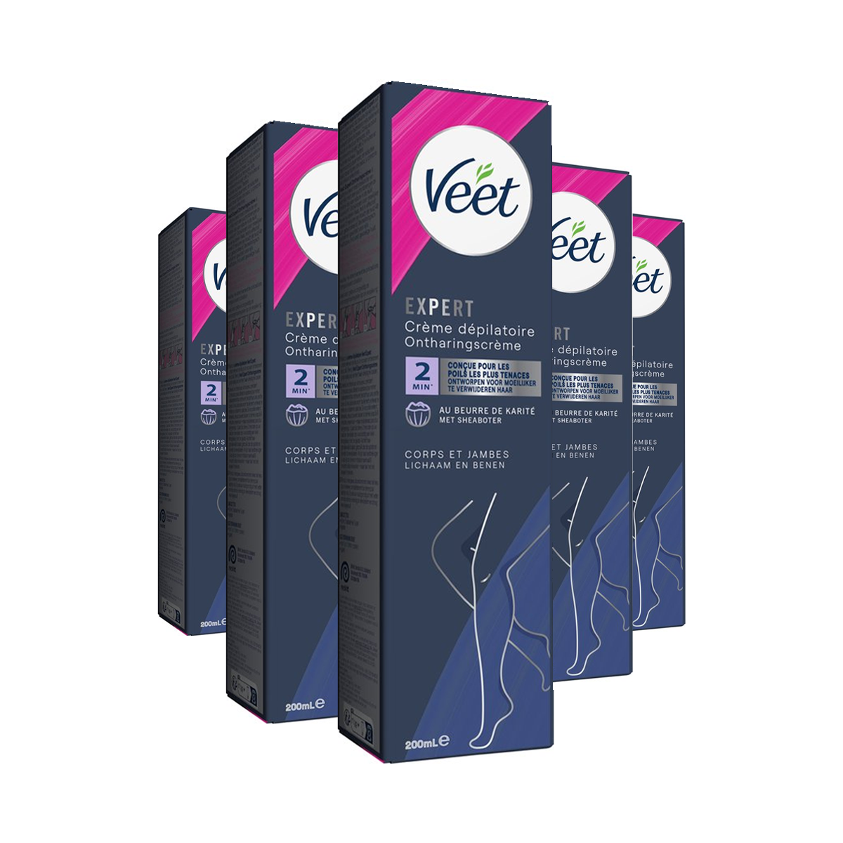 Veet - Expert - Ontharingscreme Benen 200ml - 5 stuks - Voordeelverpakking