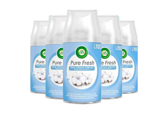 Air Wick Freshmatic Pure Fresh - Zachtheid van Katoen - Navulling - 5 stuks - Voordeelverpakking