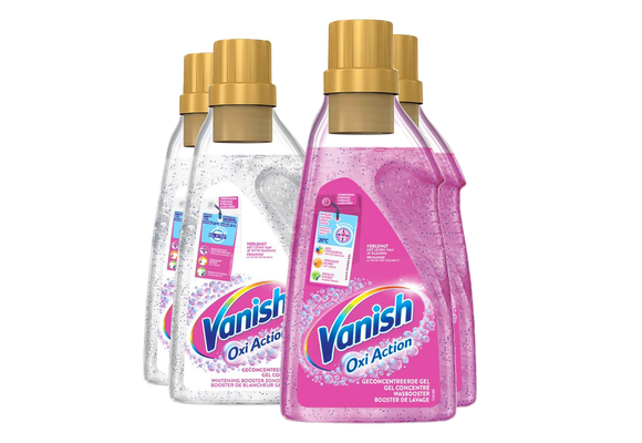 Vanish Oxi Action - Whitening &amp; Wasbooster Liquid - Vlekverwijderaar Voor Witte &amp; Gekleurde Was - 1500ml x 4 - Voordeelverpakking