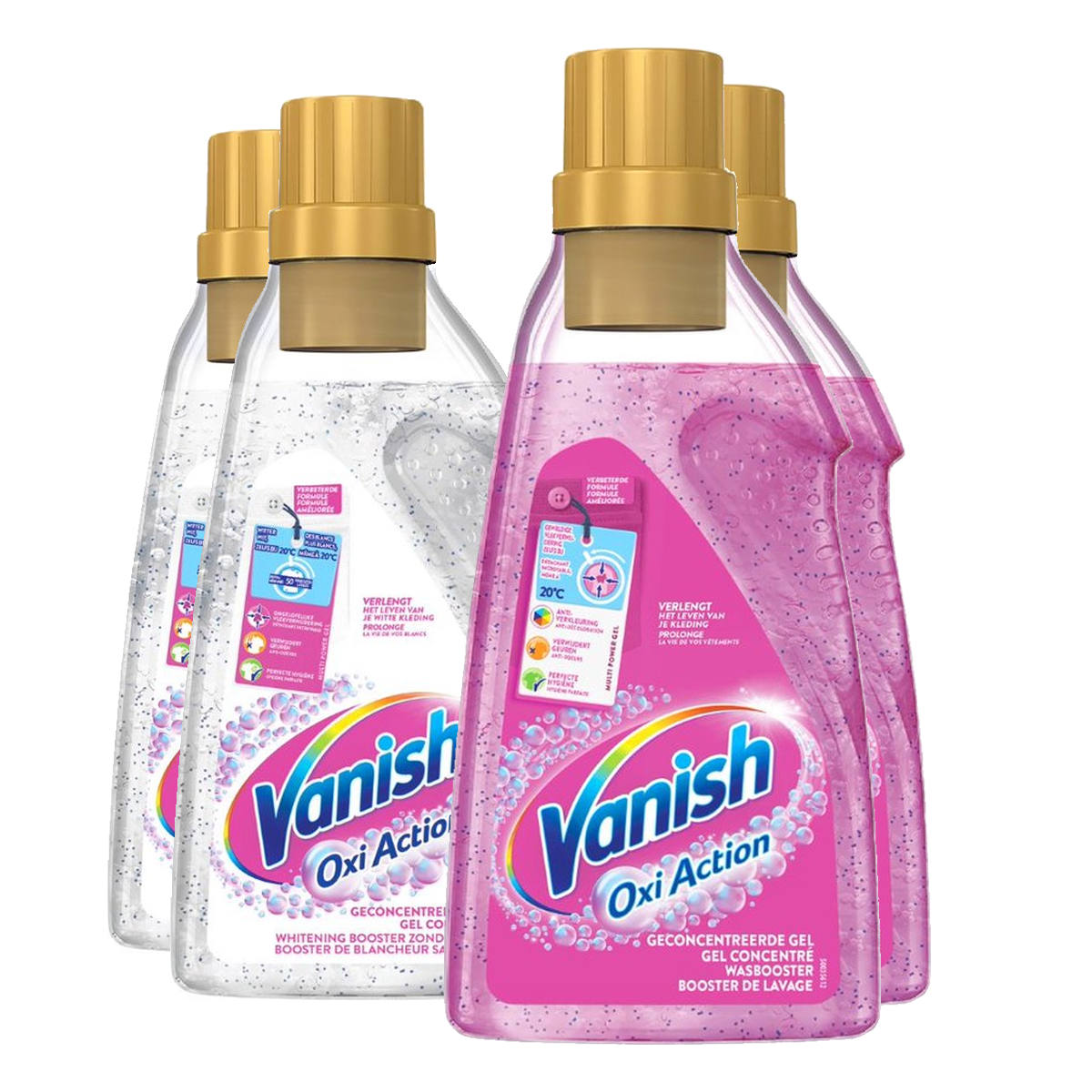 Vanish Oxi Action - Whitening & Wasbooster Liquid - Vlekverwijderaar Voor Witte & Gekleurde Was - 1500ml x 4 - Voordeelverpakking