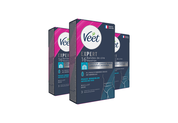 Veet - Expert - Koude Wasstrips - Bikini 16st - 3 stuks - Voordeelverpakking