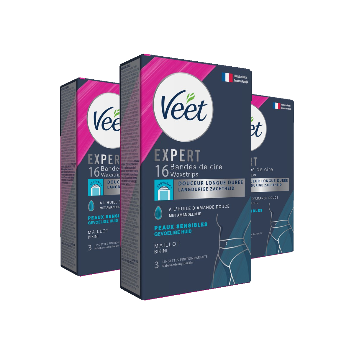 Veet - Expert - Koude Wasstrips - Bikini 16st - 3 stuks - Voordeelverpakking