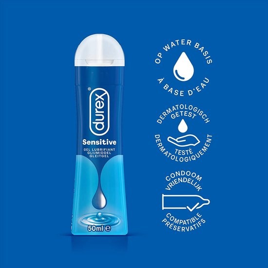 Durex - Condooms Classic Natural 12 stuks - Glijmiddel Play Sensitive Waterbasis 50 ml