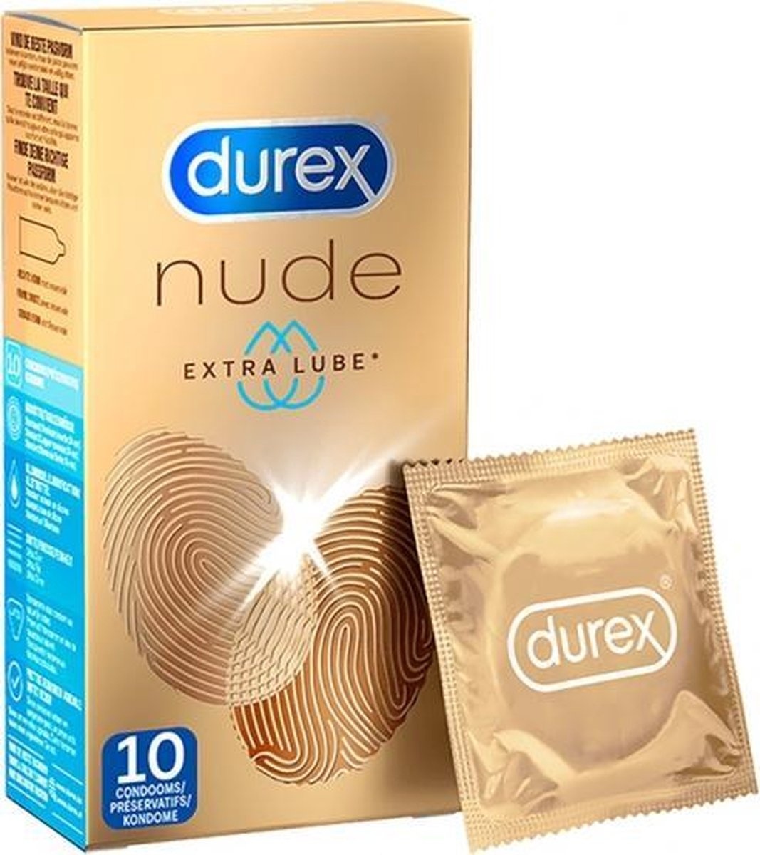 Durex - 20 Condooms - Nude Extra Lube 10st - Orgasm Intense  Stimulerende Gel 10st
