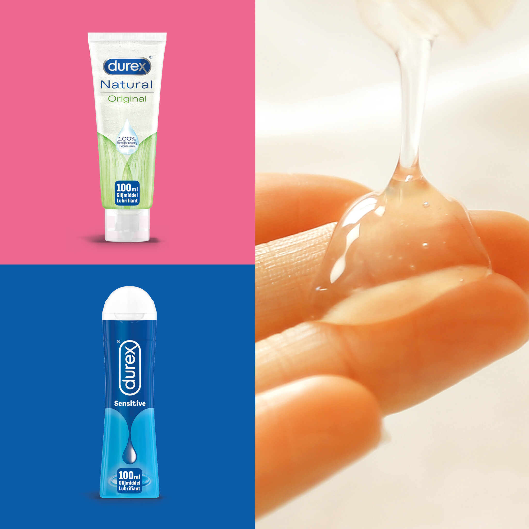 Durex - 210ml Glijmiddel - Nature Hydratant 1x100ml - Intense Orgasm 1x10ml - Play Sensitive 1x100ml - Voordeelverpakking