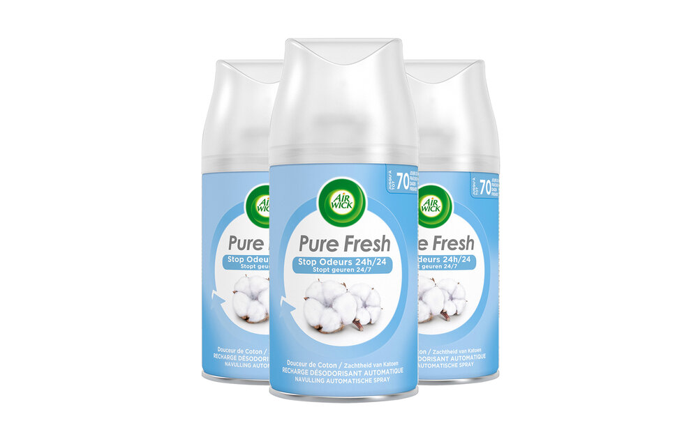 Air Wick Freshmatic Pure Fresh - Zachtheid van Katoen - Navulling - 3 stuks - Voordeelverpakking