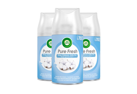 Air Wick Freshmatic Pure Fresh - Zachtheid van Katoen - Navulling - 3 stuks - Voordeelverpakking