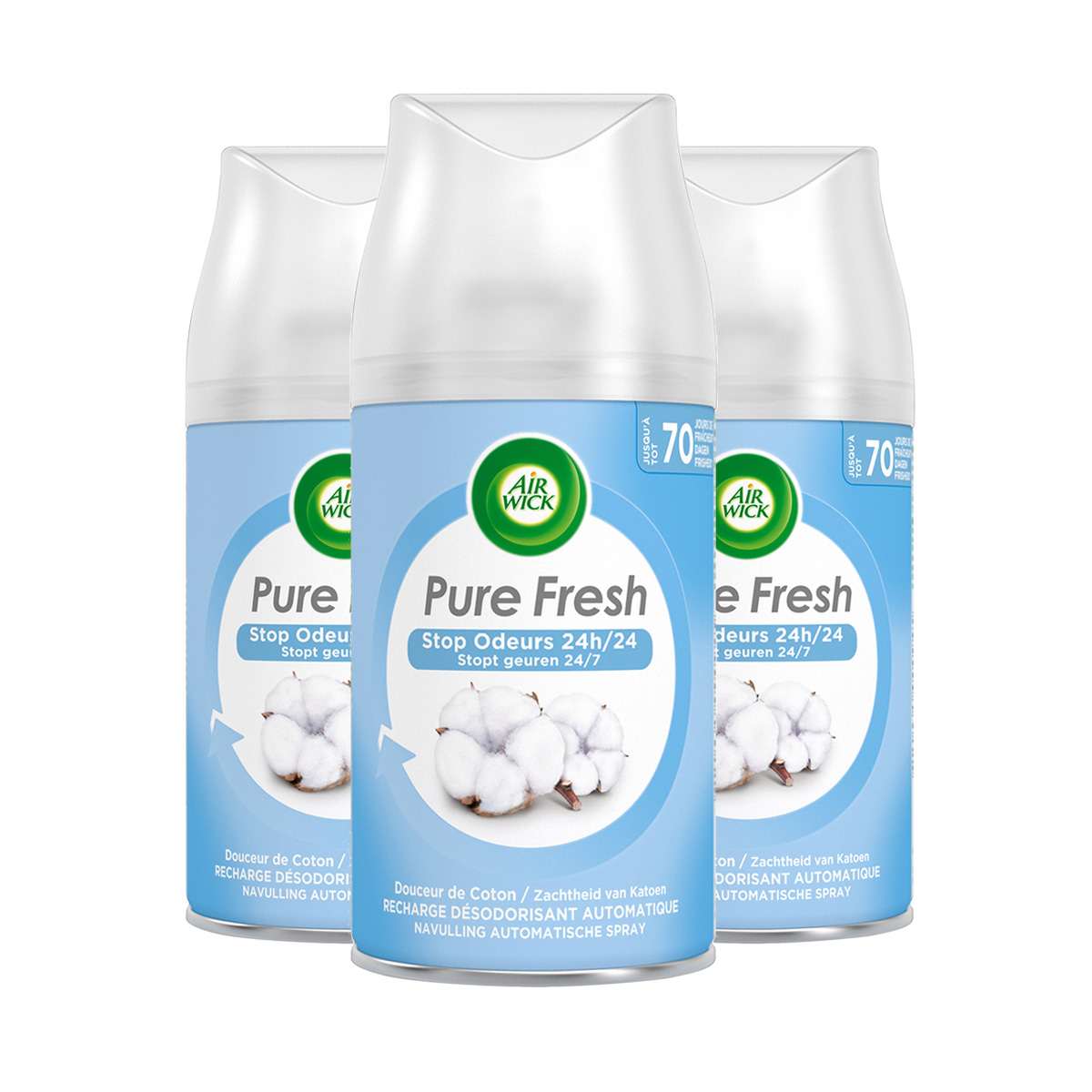 Air Wick Freshmatic Pure Fresh - Zachtheid van Katoen - Navulling - 3 stuks - Voordeelverpakking