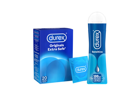 Durex - 20 stuks Condooms - Extra Safe - 100 ml Glijmiddel - Play Sensitive - Voordeelverpakking