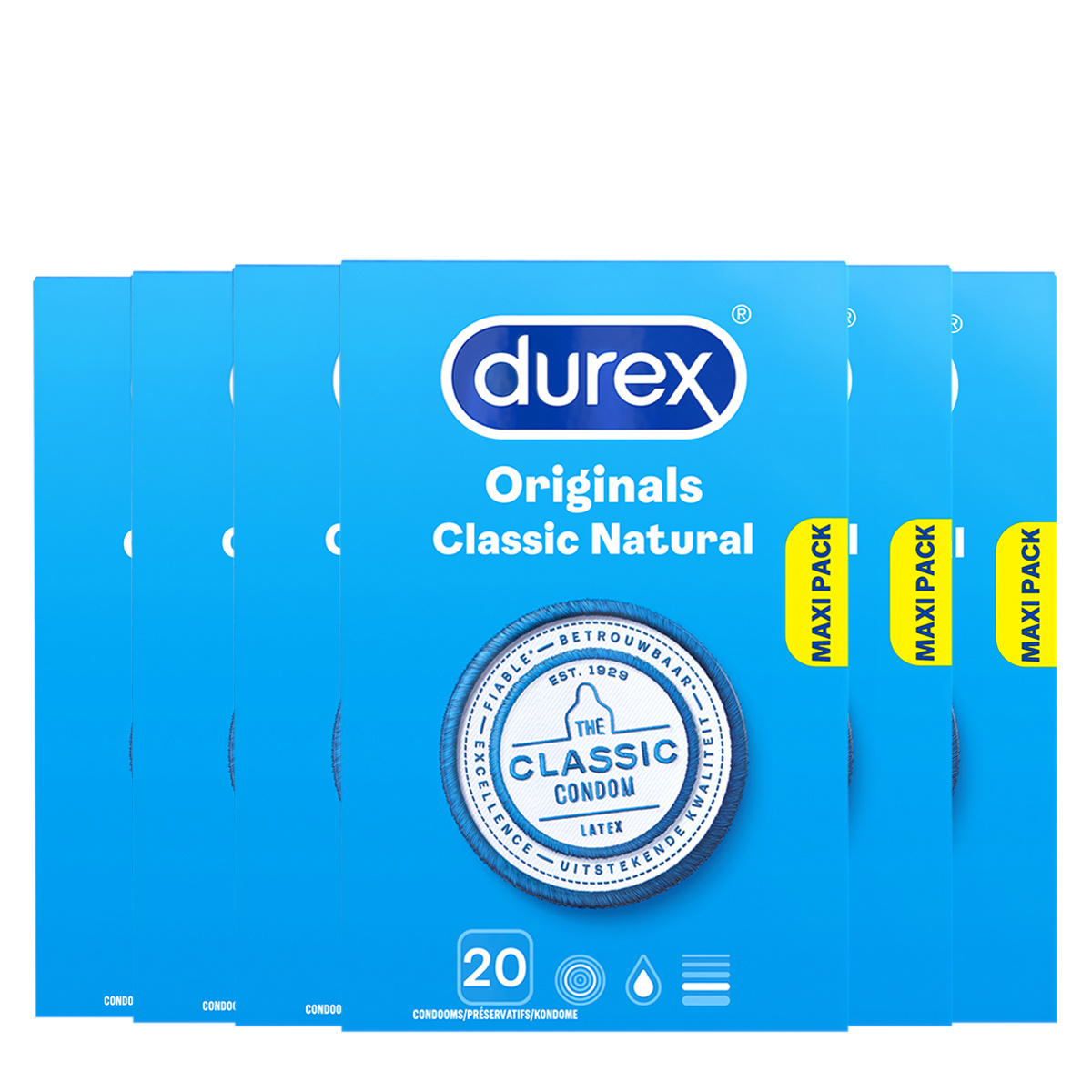 Durex Condooms Classic Natural 20st - 6 Stuks - Voordeelverpakking