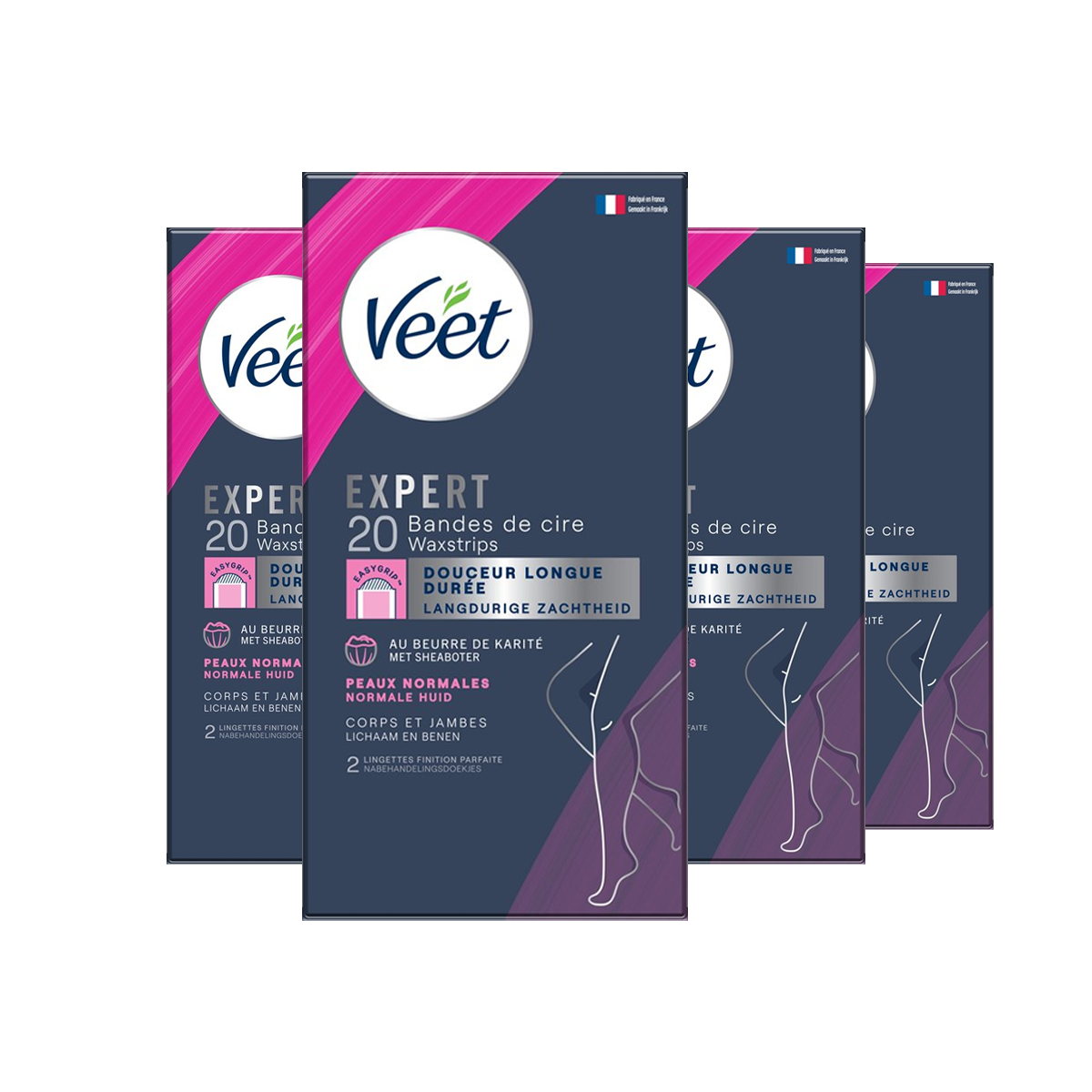 Veet - Expert - Koude Wasstrips - Benen (Normal) 20st  - 4 stuks - Voordeelverpakking