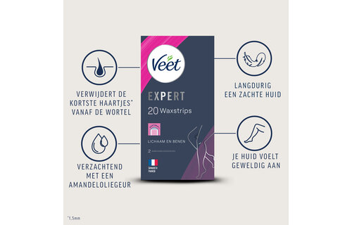 Veet - Expert - Koude Wasstrips - Benen (Normal) 20st  - 5 stuks - Voordeelverpakking