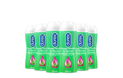 Durex Massage Olie en Glijmiddel 2-in-1 - Aloë Vera - 200ml x6