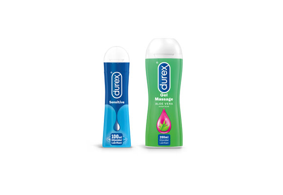 Durex - 300ml Glijmiddel - Play Sensitive 1x100ml - Play Massage 2/1 Aloe 1x200ml - Voordeelverpakking