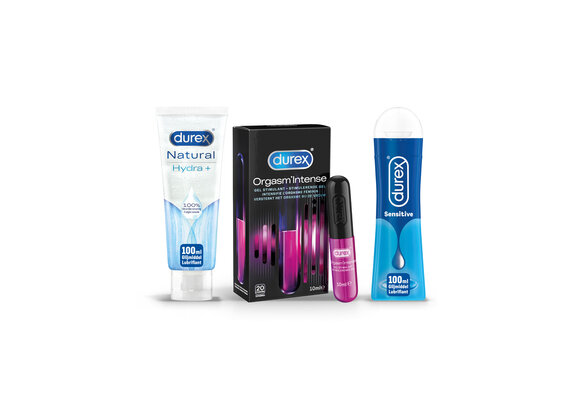 Durex - 210ml Glijmiddel - Natura 1x100ml - Intense Orgasm 1x10ml - Play Massage 2/1 Senisitive 1x100ml - Voordeelverpakking
