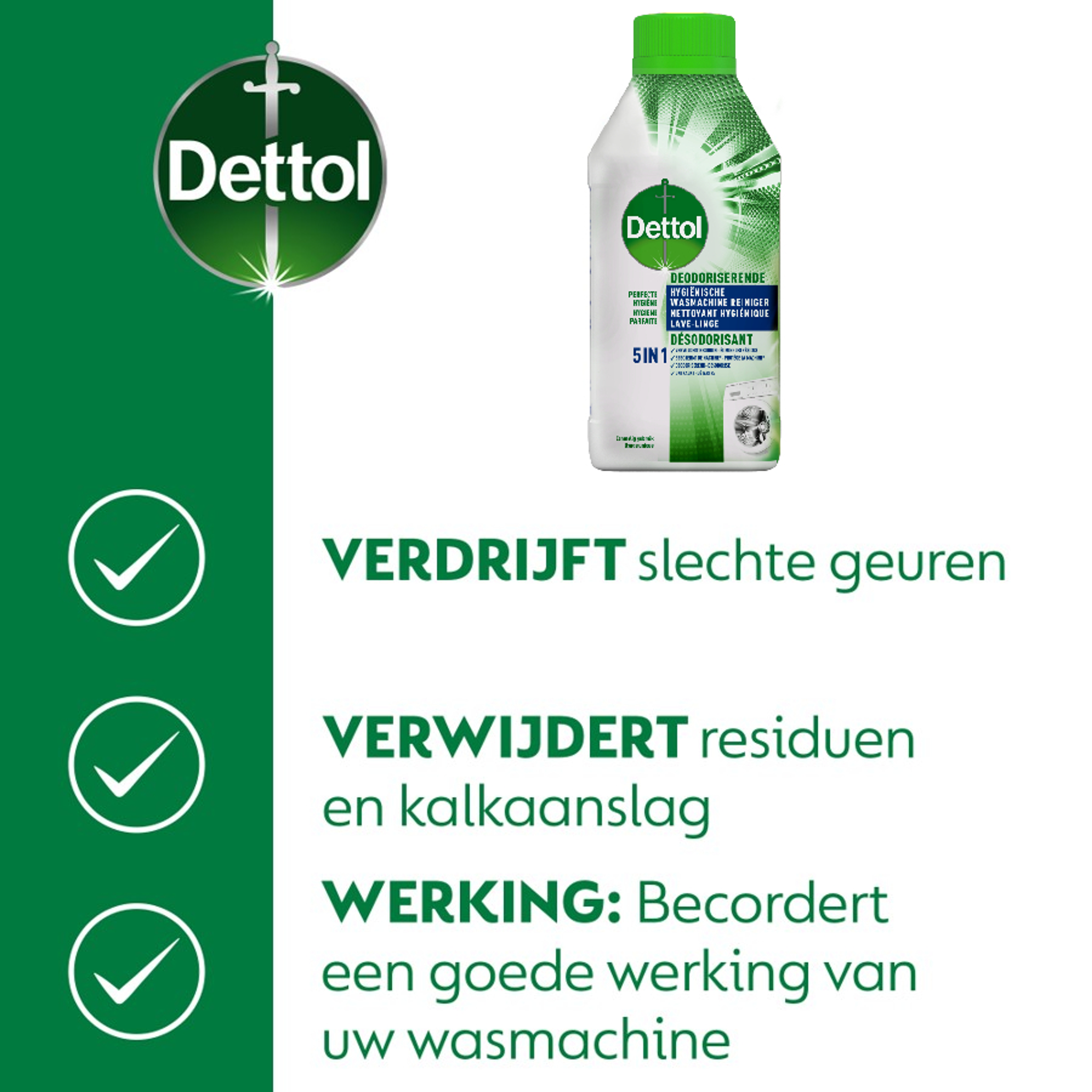 Dettol - Hygiënische Wasmachine Reiniger - 3 x 250 ml