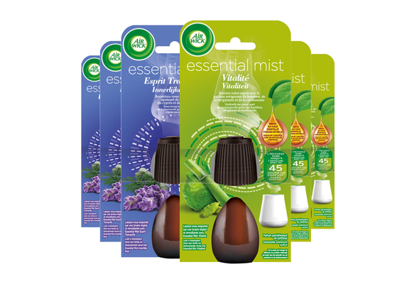 Air Wick Essential Mist Refill Sleep &amp; Air Wick Essential Mist Refill Happiness - 20ml x 6
