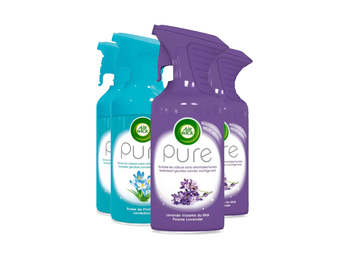 Air Wick - Air Wick Luchtverfrisser Spray - Pure Lentedauw & Pure Paarse Lavendel 250ml x 4 - Voordeelverpakking