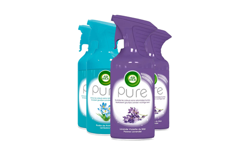 Air Wick - Air Wick Luchtverfrisser Spray - Pure Lentedauw & Pure Paarse Lavendel 250ml x 4 - Voordeelverpakking