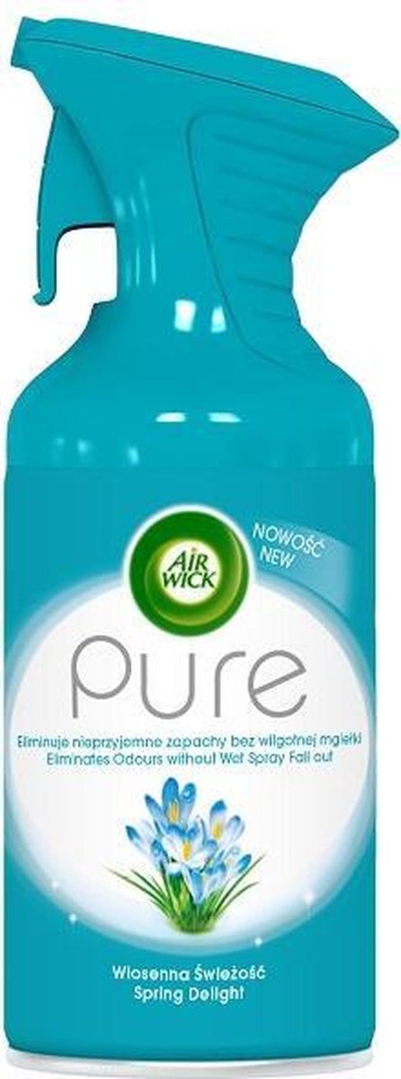 Air Wick - Air Wick Luchtverfrisser Spray - Pure Lentedauw & Pure Paarse Lavendel 250ml x 4 - Voordeelverpakking