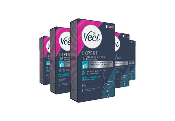 Veet - Expert - Koude Wasstrips - Bikini 16st - 5 stuks - Voordeelverpakking