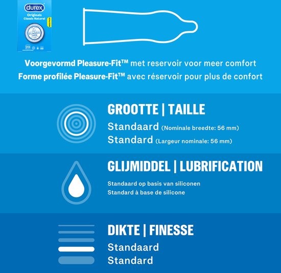 Durex Condooms Classic Natural 20st + Durex Glijmiddel Natural - 100% natuurlijk - 100 ml