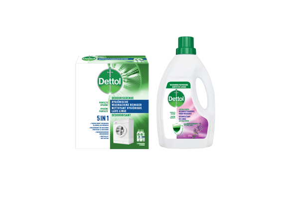 Dettol - 1x Dettol Washing Machine Cleaner Duo - 1 x Dettol Laundry Sanitizer Lavender  - Voordeelpakket