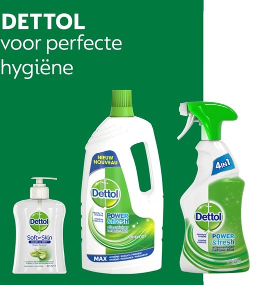 Dettol - Handzeep - Aloe Vera 2x250ml & 1,5L Allesreiniger Power & Fresh - Original & 500ml Allesreiniger Spray Power & Fresh - Original