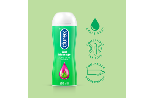 Durex - 3 Glijmiddelen Waterbasis - Play Massage 2/1 Aloe 200ML - Natural Hydratant Gel 100ML - Natural Extra Sensitive Gel 100ML