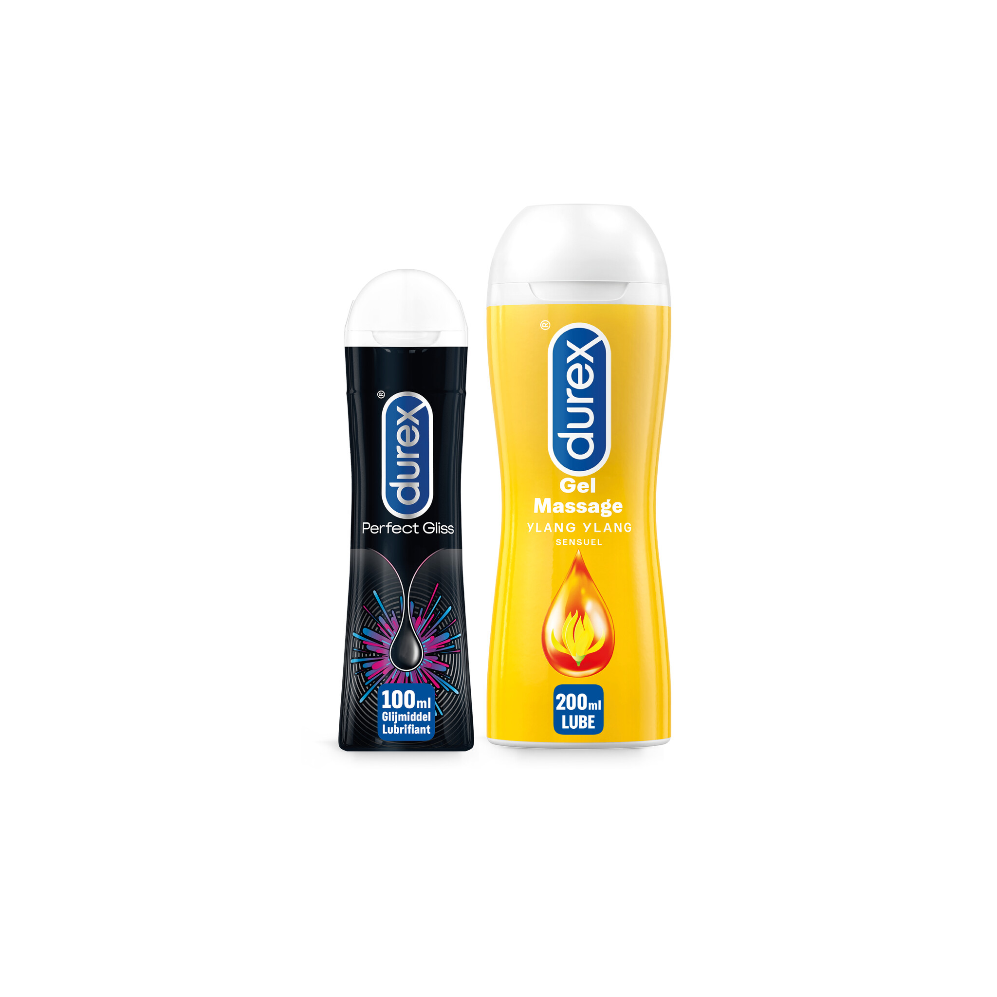 Durex - 200ml Glijmiddel - Perfect Gliss 1x100ml - Play Massage 2/1 Sensitive 1x100ml - Voordeelverpakking