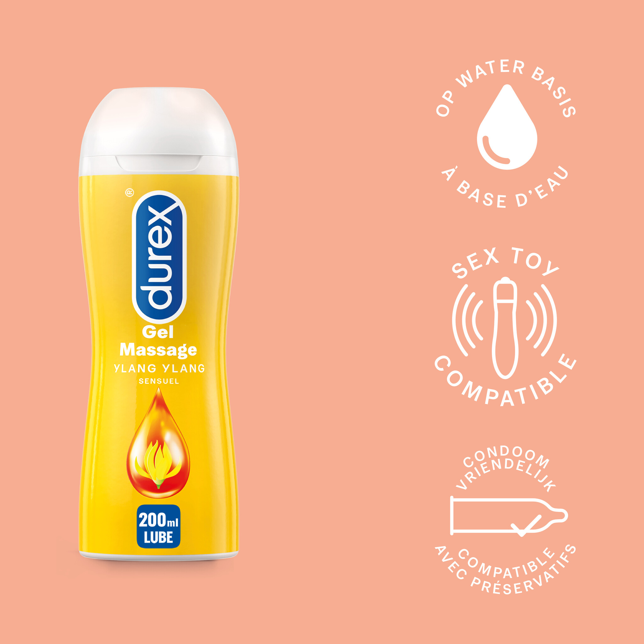 Durex - 200ml Glijmiddel - Perfect Gliss 1x100ml - Play Massage 2/1 Sensitive 1x100ml - Voordeelverpakking