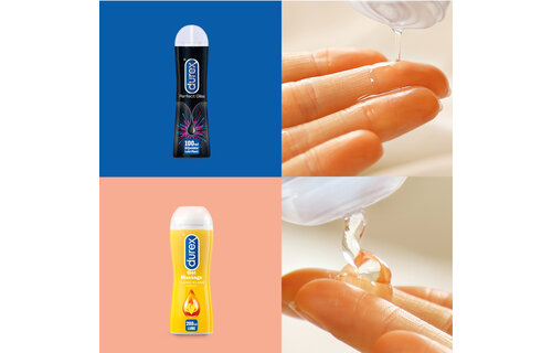 Durex - 200ml Glijmiddel - Perfect Gliss 1x100ml - Play Massage 2/1 Sensitive 1x100ml - Voordeelverpakking