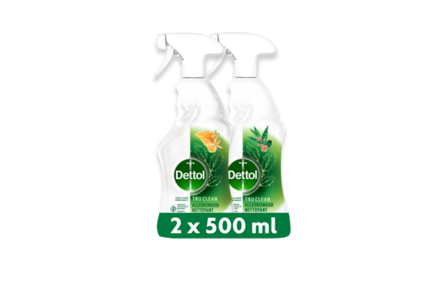 Dettol - 1L Allesreiniger Spray Tru Clean - Mandarijn & Citroenbloesem 1x500 ml Eucalyptus 1x500ml - Voordeelverpakking