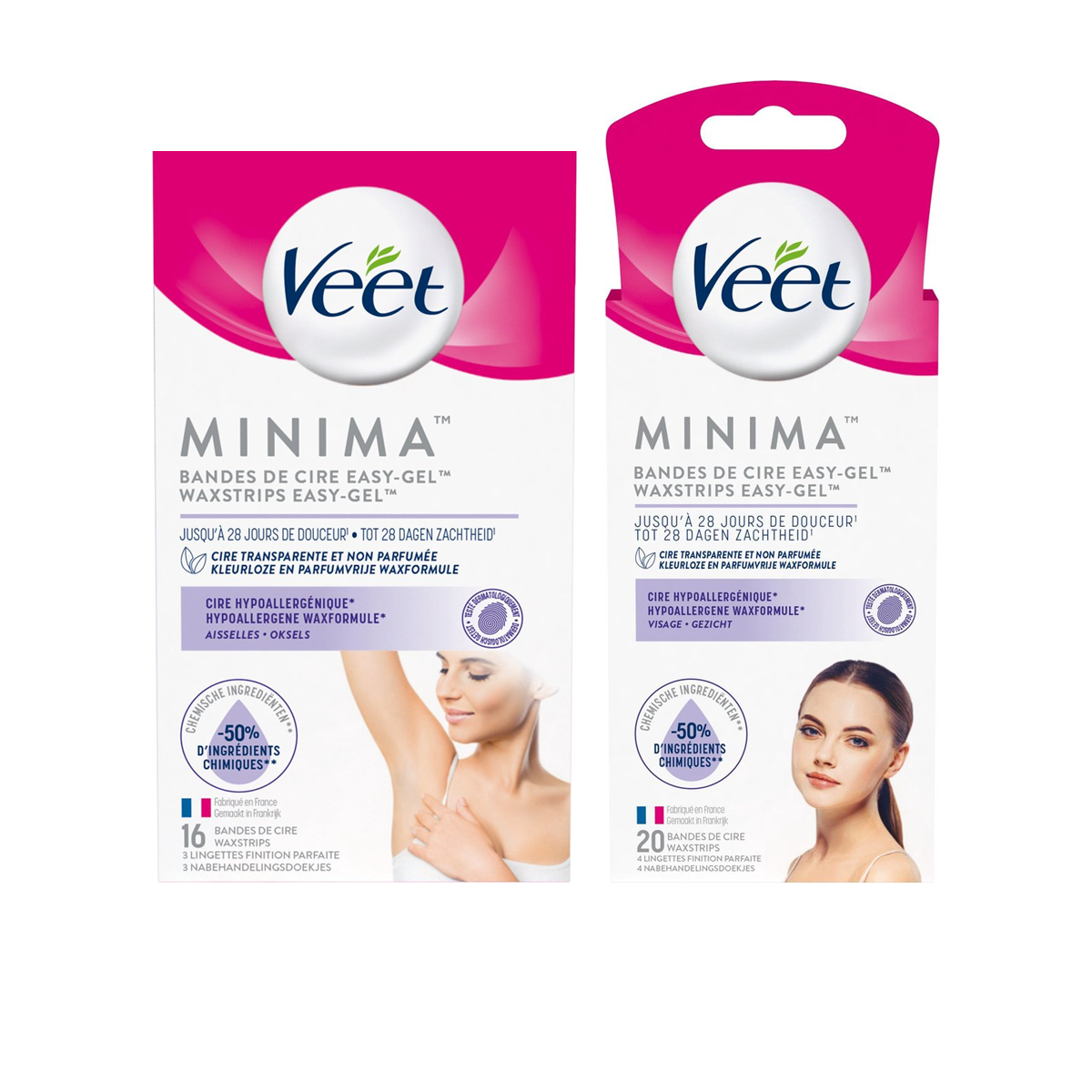 Veet - Pure - Ontharingstrips Oksels Hypoallergene  16 st - Ontharingstrips Bikini Hypoallergene  16 st