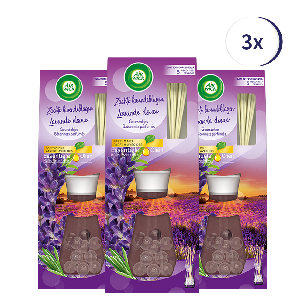 Air Wick Reeds Essential Oils Lavender 33ML x3