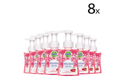 Dettol Handzeep Zachte Mousse - Roos & Kersenbloesem - 250ml x8