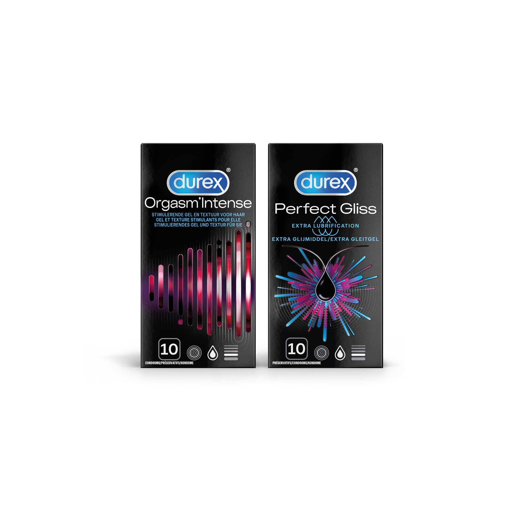 Durex - 20 stuks Condooms - Orgasm Intense 1x10 stuks - Perfect Gliss 1x10 stuks - Voordeelverpakking