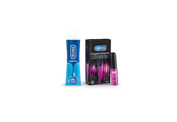 Durex - 110ml Glijmiddel - Play Sensitive 1x100ml - Intense Orgasm 1x10ml - Voordeelverpakking