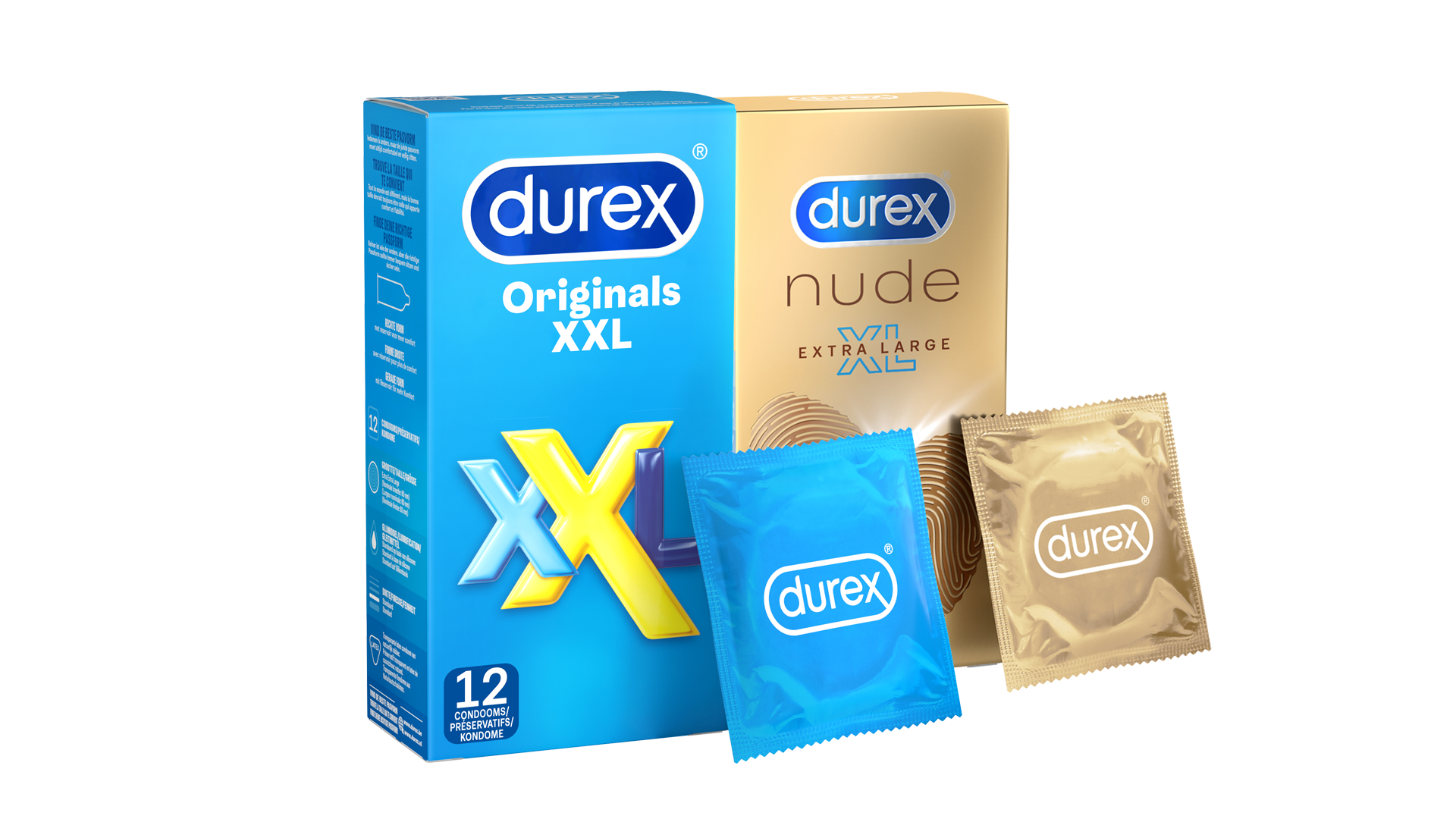 Durex - 22 stuks Condooms - Nude XL 1x10 stuks - Extra Safe 1x12 stuks - Voordeelverpakking